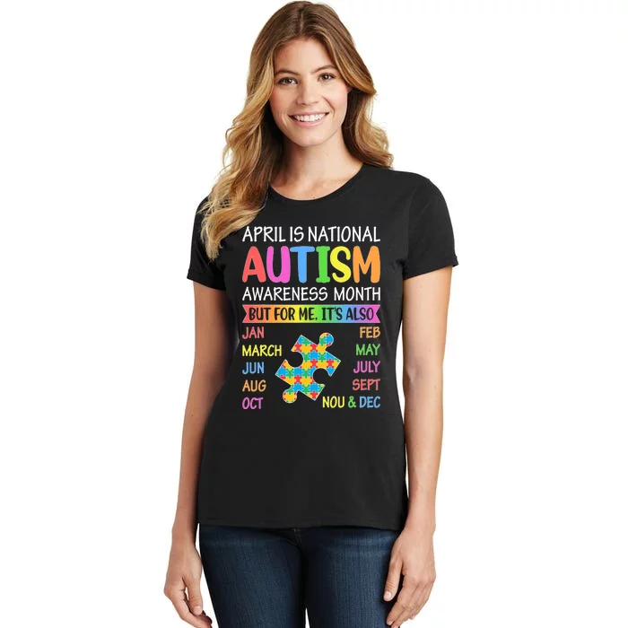 April Is National Autism Awareness Month Boy Girl Women Women's T-Shirt