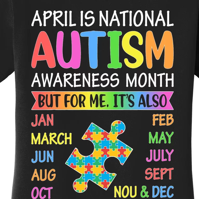 April Is National Autism Awareness Month Boy Girl Women Women's T-Shirt