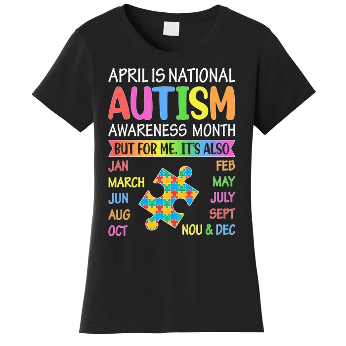 April Is National Autism Awareness Month Boy Girl Women Women's T-Shirt