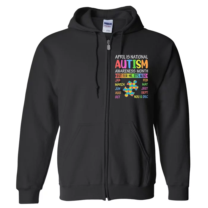 April Is National Autism Awareness Month Boy Girl Women Full Zip Hoodie