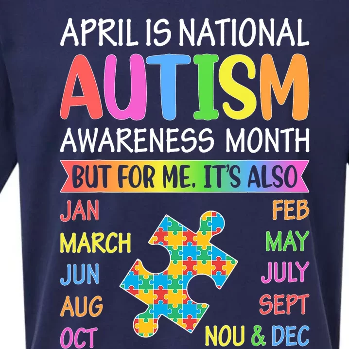 April Is National Autism Awareness Month Boy Girl Women Sueded Cloud Jersey T-Shirt