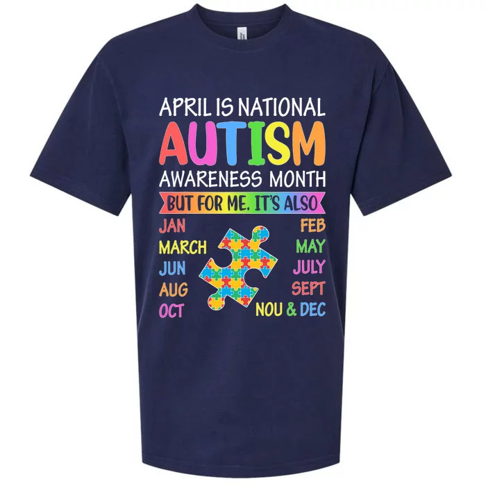 April Is National Autism Awareness Month Boy Girl Women Sueded Cloud Jersey T-Shirt