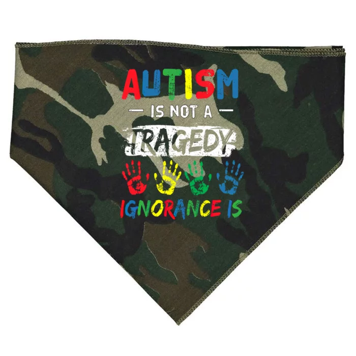 Autism Is Not A Tragedy Support Awareness Acceptance Love Gift USA-Made Doggie Bandana