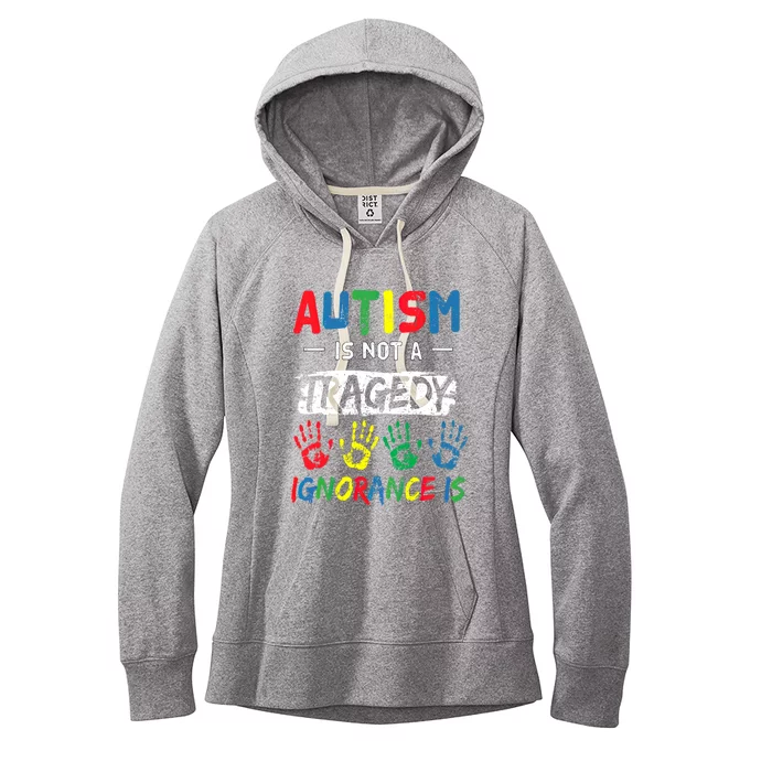 Autism Is Not A Tragedy Support Awareness Acceptance Love Gift Women's Fleece Hoodie