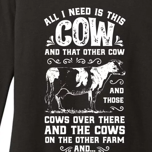 All I Need Is This Cow Funny Farmer Dairy Farm Short Sleeve Womens CVC Long Sleeve Shirt