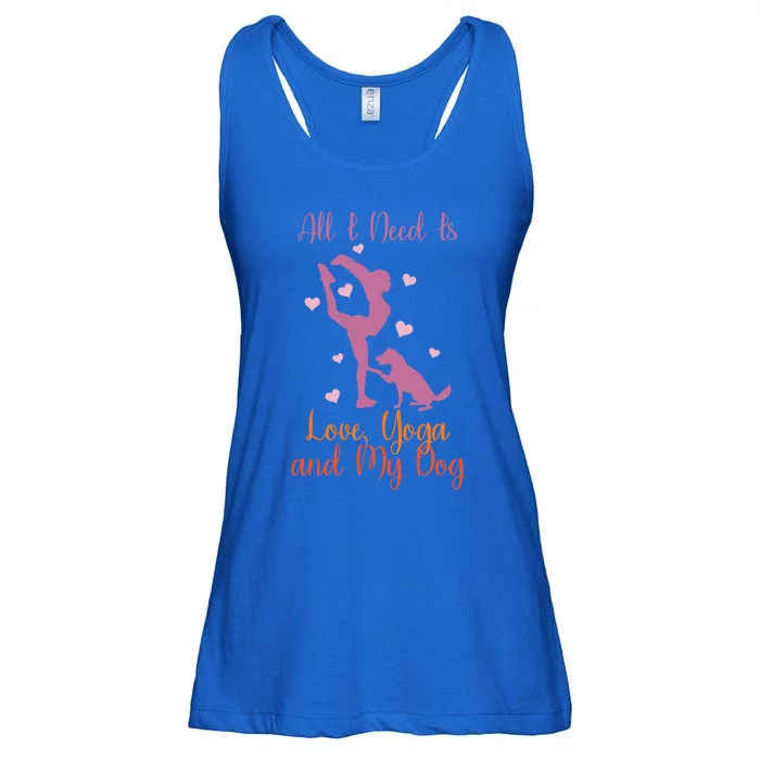 All I Need Is Love And Yoga And A Dog Awesome Yoga Lovers Gift Ladies Essential Flowy Tank