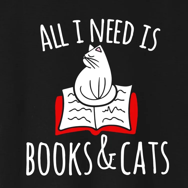 All I Need Is Books & Cats Women's Crop Top Tee