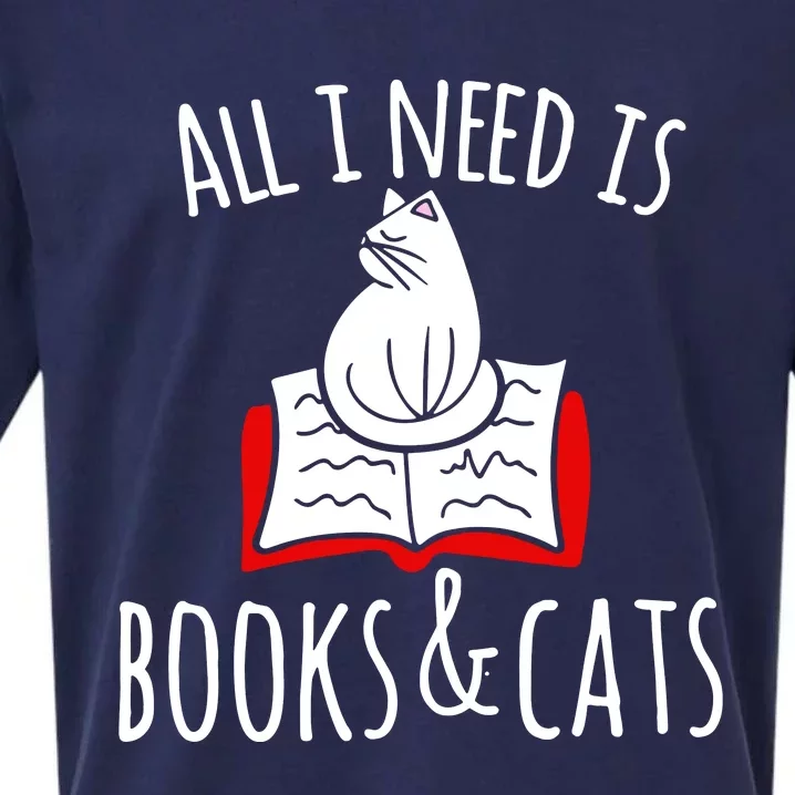 All I Need Is Books & Cats Sueded Cloud Jersey T-Shirt