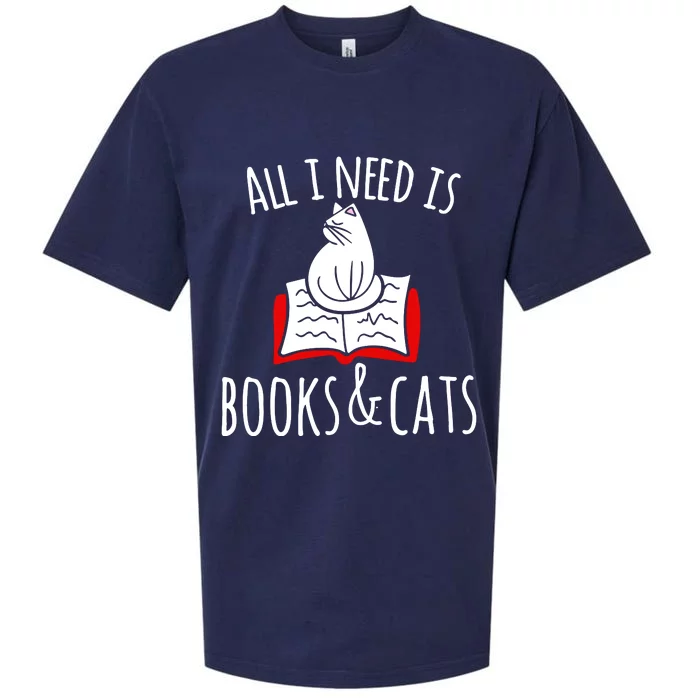 All I Need Is Books & Cats Sueded Cloud Jersey T-Shirt