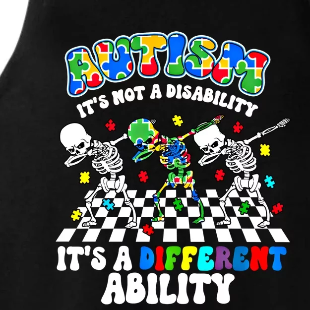 Autism ItS Not A Disability Dab Skeleton Autism Awareness Cool Gift Ladies Tri-Blend Wicking Tank