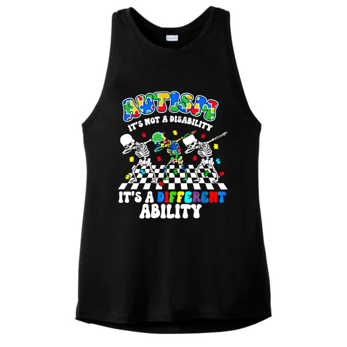 Autism ItS Not A Disability Dab Skeleton Autism Awareness Cool Gift Ladies Tri-Blend Wicking Tank