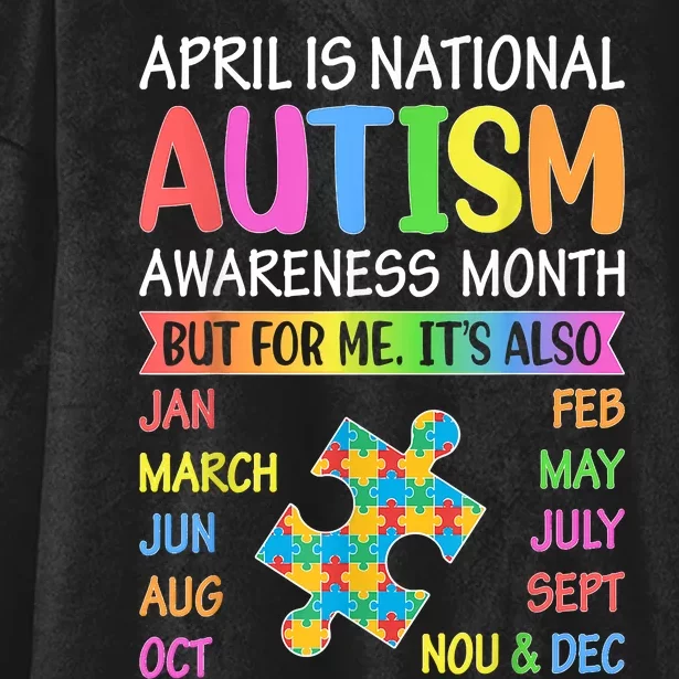 April Is National Autism Awareness Month Hooded Wearable Blanket