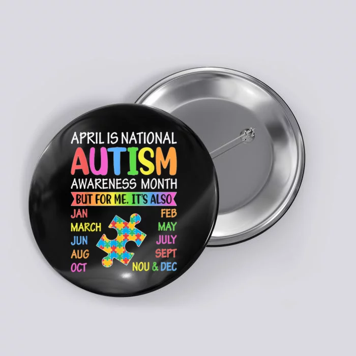 April Is National Autism Awareness Month Button