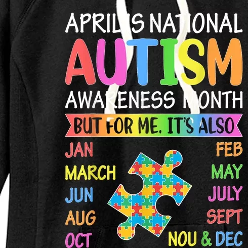 April Is National Autism Awareness Month Women's Fleece Hoodie