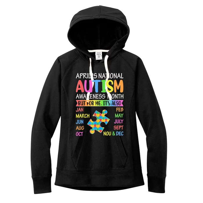 April Is National Autism Awareness Month Women's Fleece Hoodie