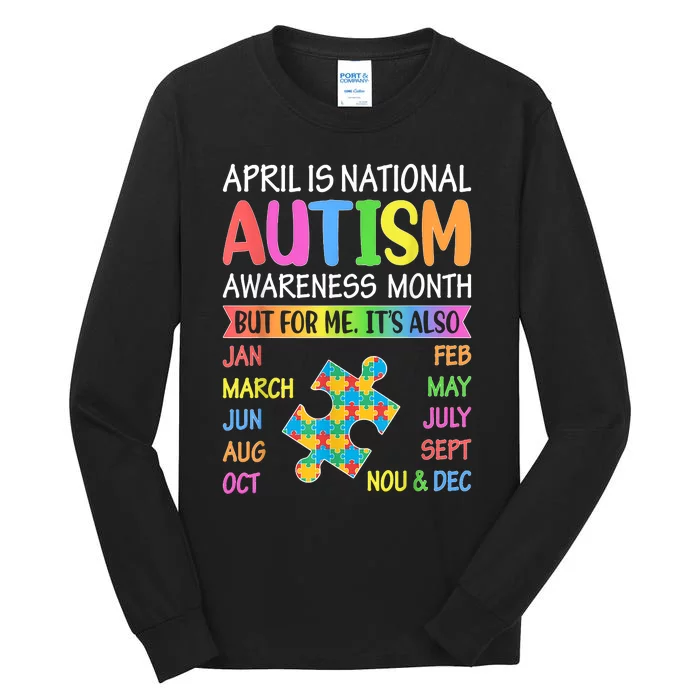 April Is National Autism Awareness Month Tall Long Sleeve T-Shirt