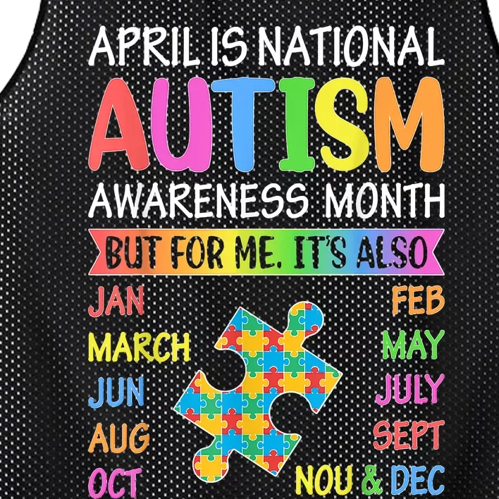 April Is National Autism Awareness Month Mesh Reversible Basketball Jersey Tank