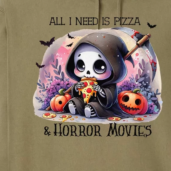 All I Need Is Pizza And Horror Movies Cute Skeleton Happy Premium Hoodie