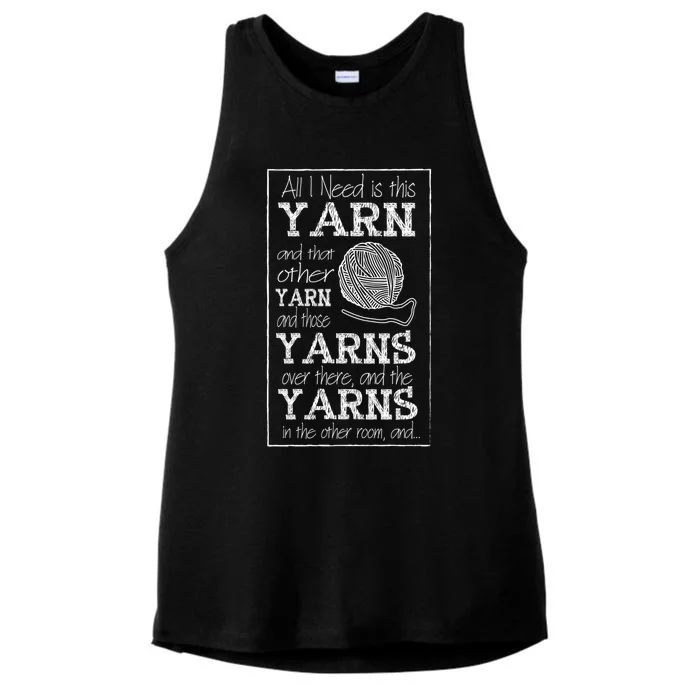 All I Need Is Yarn Crochet Crocheting Lover Yarn Dealer Funny Gift Ladies Tri-Blend Wicking Tank