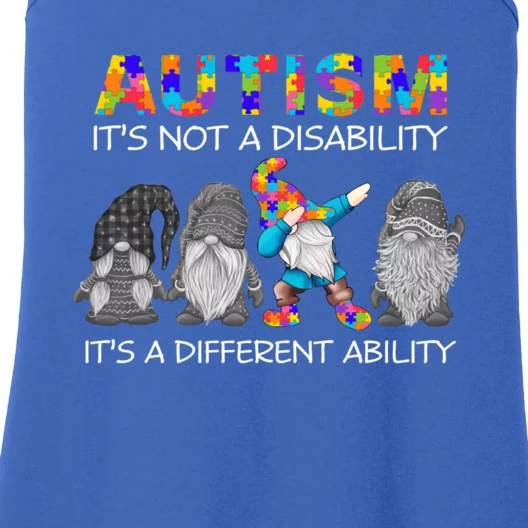 Autism It's Not A Disability It's A Different Ability Gnomes Gift Ladies Essential Tank