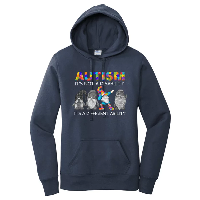 Autism It's Not A Disability It's A Different Ability Gnomes Gift Women's Pullover Hoodie