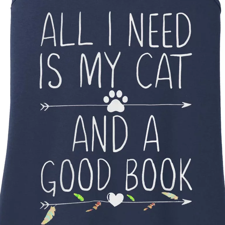 All I Need Is My Cat And A Good Book Ladies Essential Tank