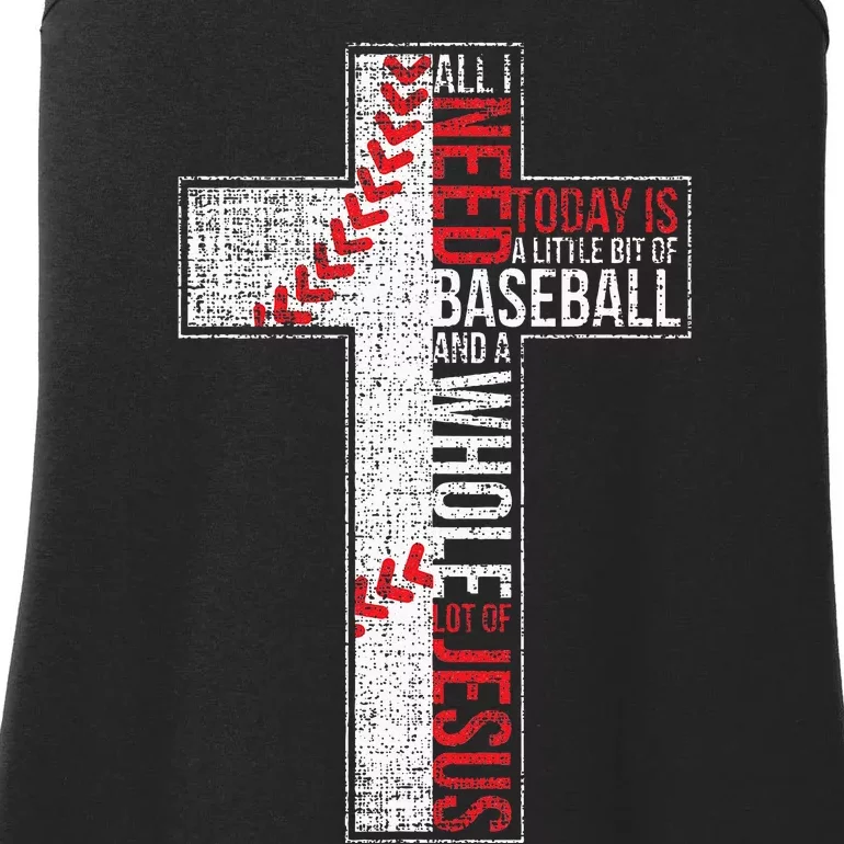 All I Need Is Baseball & Jesus Christian Cross Faith Ladies Essential Tank