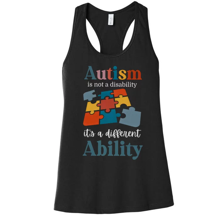 Autism Is Not A Disability Autism Awareness Women's Racerback Tank