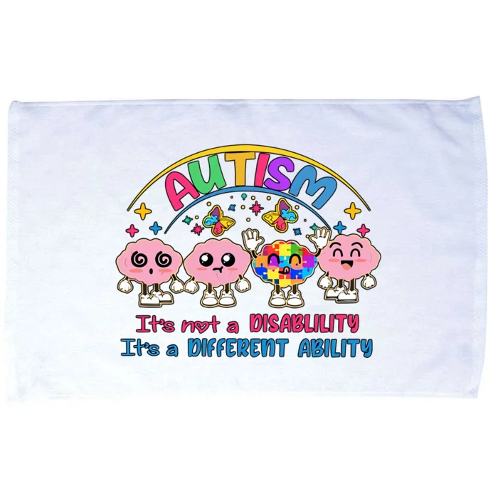 Autism It's Not A Disability It's A Different Ability Autism Brain Microfiber Hand Towel