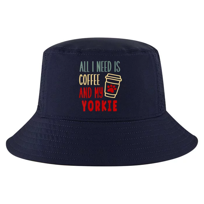 ALL I NEED IS COFFEE AND MY YORKIE Cool Comfort Performance Bucket Hat