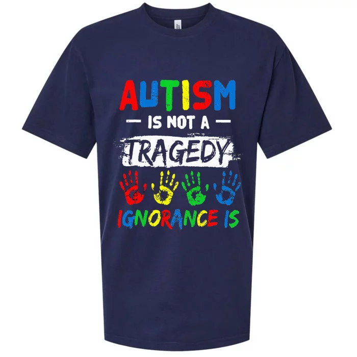 Autism Is Not A Tragedy Ignorance puzzle Sueded Cloud Jersey T-Shirt