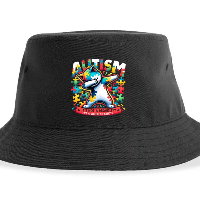 Autism ItS Not A Disability ItS A Different Ability Puzzle Sustainable Bucket Hat