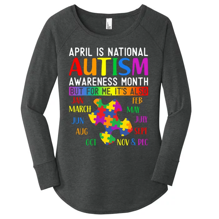 April Is National Autism Awareness Month Women's Perfect Tri Tunic Long Sleeve Shirt