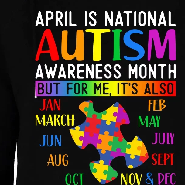 April Is National Autism Awareness Month Womens Funnel Neck Pullover Hood