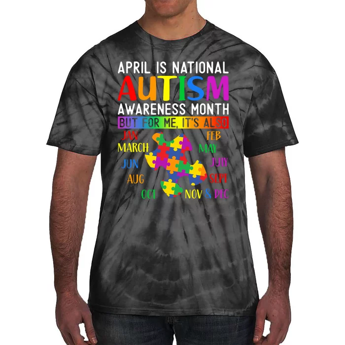 April Is National Autism Awareness Month Tie-Dye T-Shirt