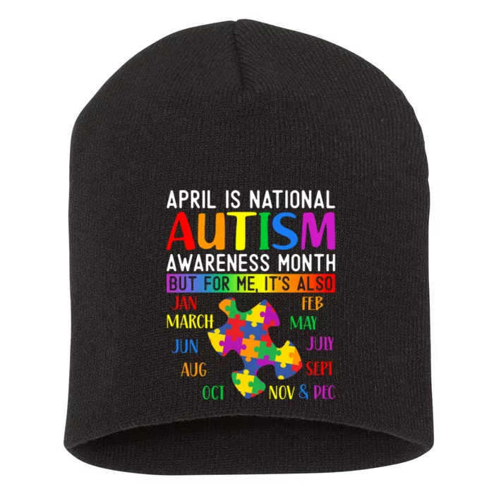 April Is National Autism Awareness Month Short Acrylic Beanie