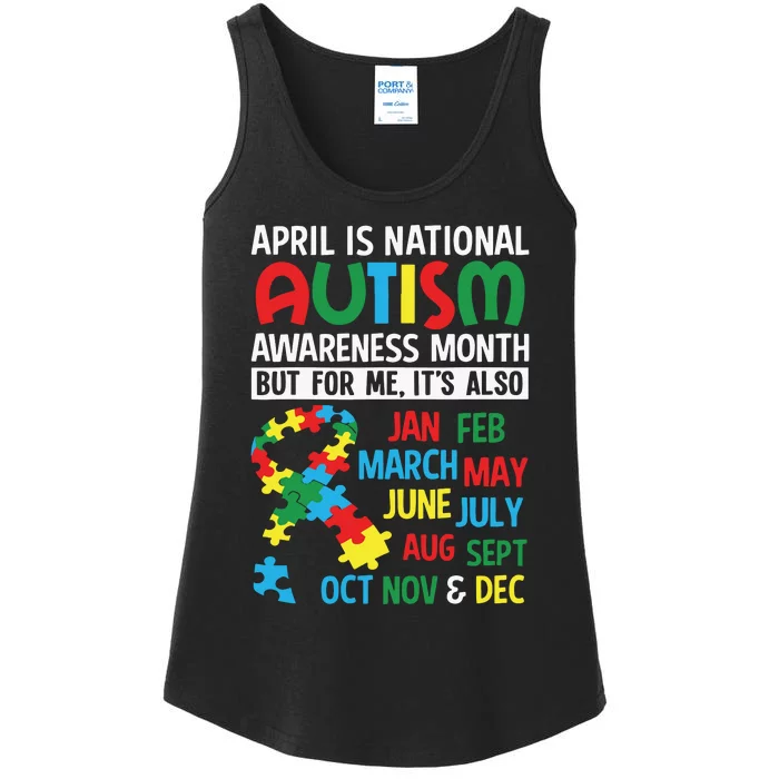 April Is National Autism Awareness Month Autism Awareness Ladies Essential Tank