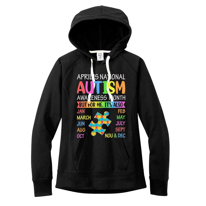 April is National Autism Awareness Month Women's Fleece Hoodie