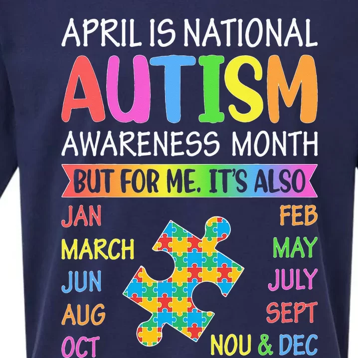 April is National Autism Awareness Month Sueded Cloud Jersey T-Shirt