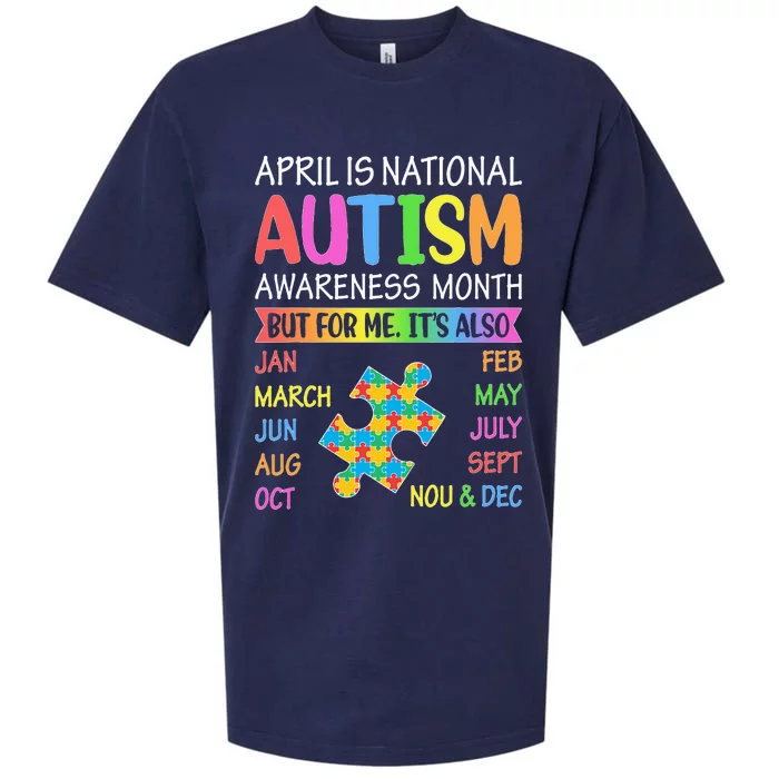 April is National Autism Awareness Month Sueded Cloud Jersey T-Shirt