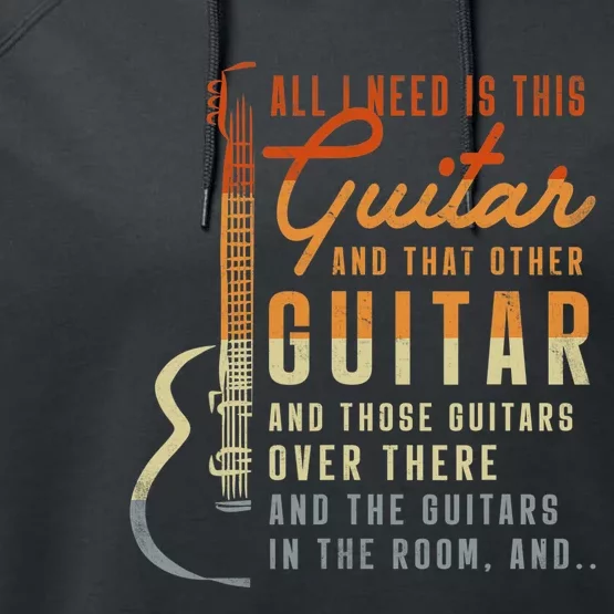 All I Need Is This Guitar Player Gifts Guitarist Music Band Performance Fleece Hoodie