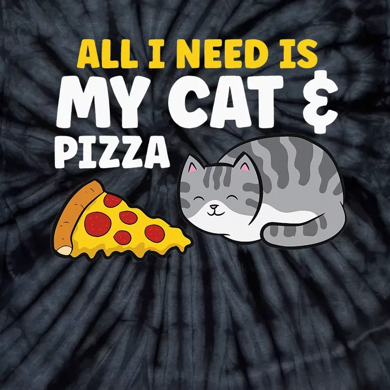 All I Need is Pizza and my Cat Cute Funny Cats Lover Tie-Dye T-Shirt