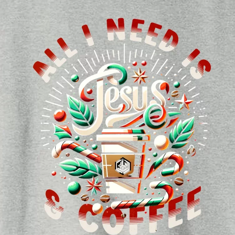 All I Need Is Coffee And Jesus Candy Cane Christmas Women's Crop Top Tee