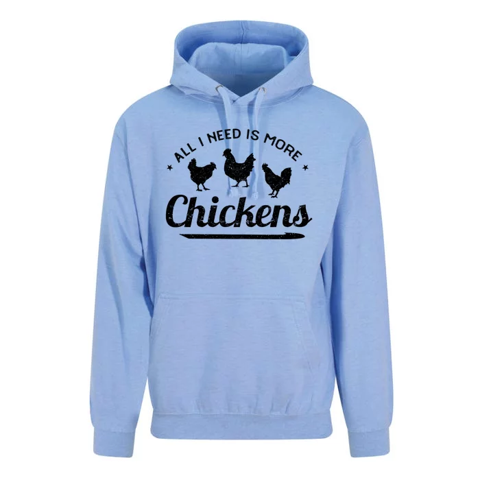 All I Need Is More Chickens Poultry Farmer Hen Rooster Fowl Unisex Surf Hoodie