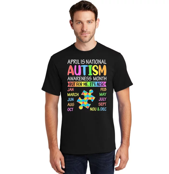 April Is National Autism Awareness Month Boy Girl Women Tall T-Shirt