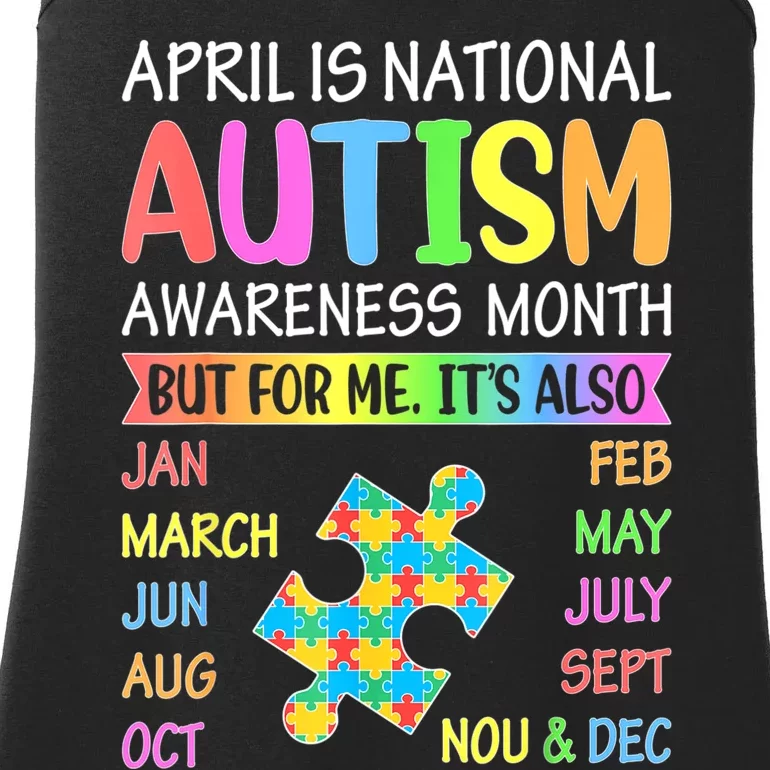 April Is National Autism Awareness Month Boy Girl Women Ladies Essential Tank