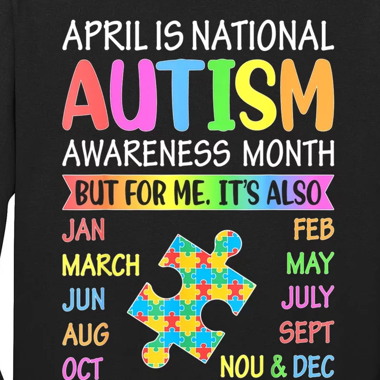 April Is National Autism Awareness Month Boy Girl Women Tall Long Sleeve T-Shirt