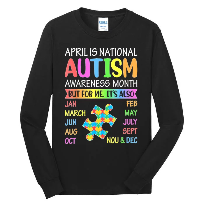 April Is National Autism Awareness Month Boy Girl Women Tall Long Sleeve T-Shirt