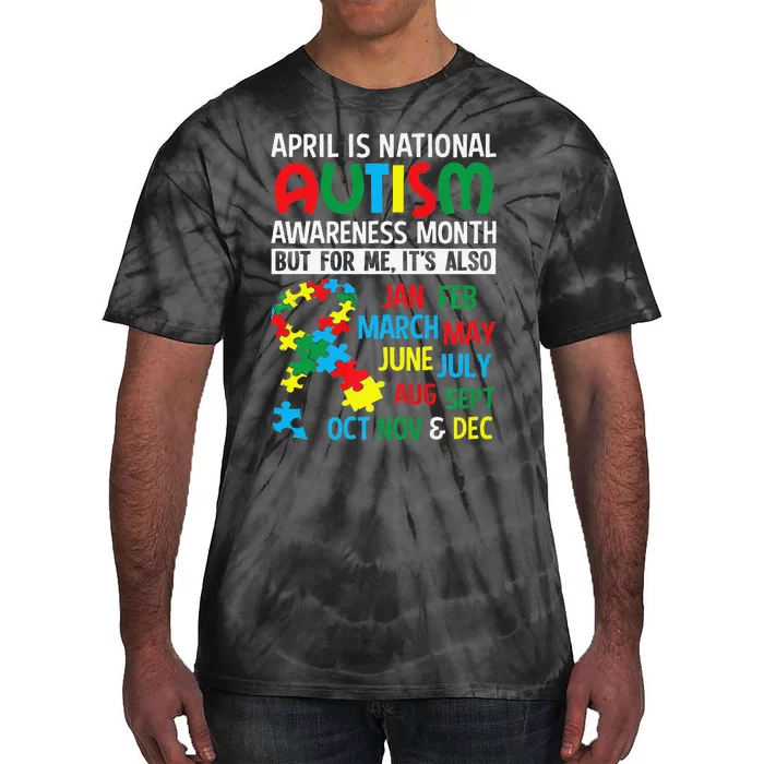 April Is National Autism Awareness Month Gift Tie-Dye T-Shirt