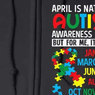 April Is National Autism Awareness Month Gift Full Zip Hoodie